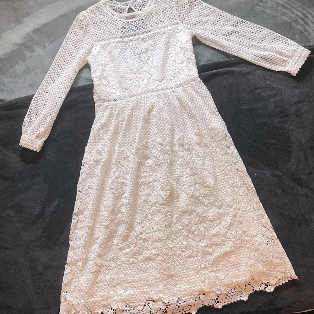 BHLDN Edina dress, ivory, size 16 - Picture 1 of 8